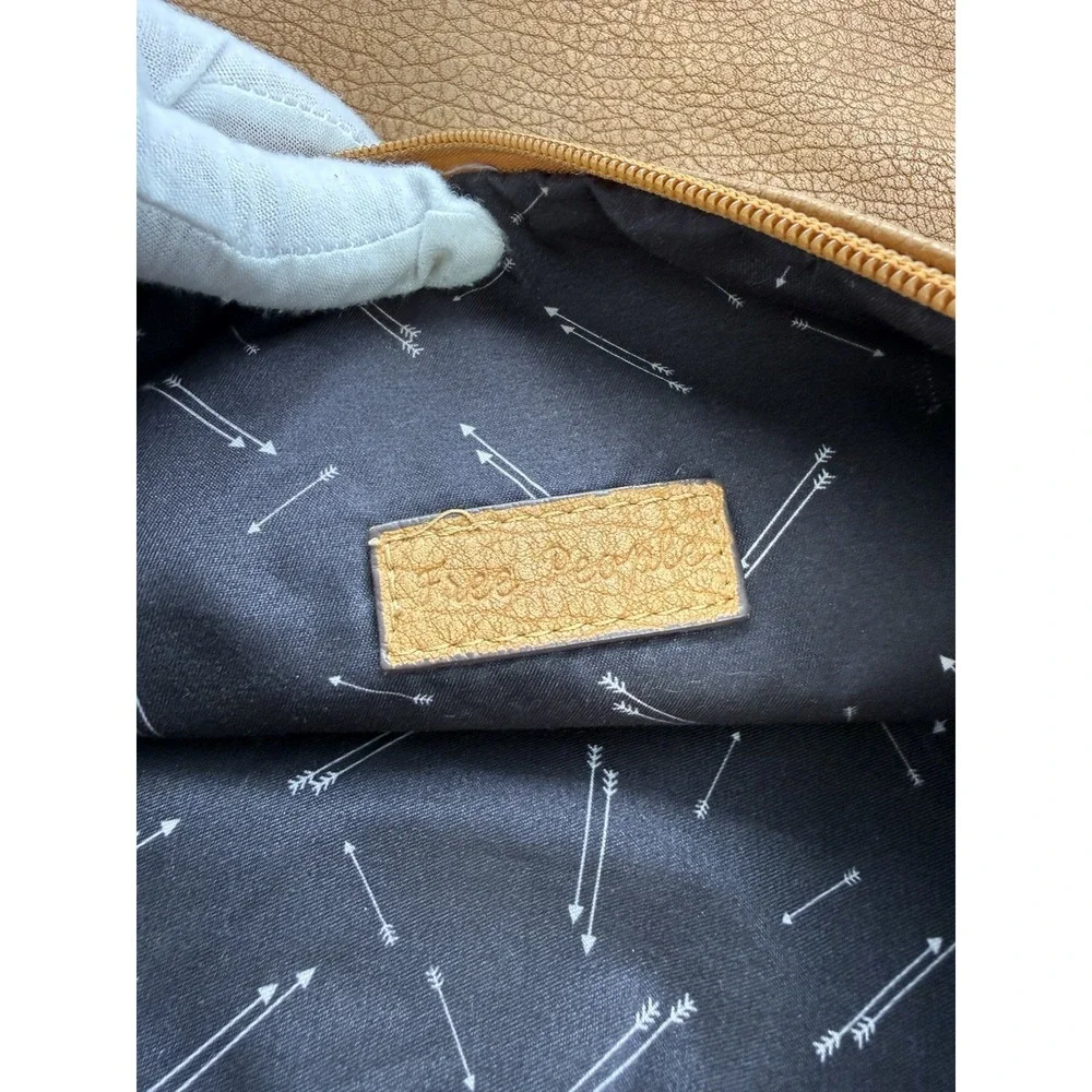 Free People Vegan Cracked Leather Large Tote/Cosmetic/Laptop Computer Bag